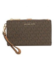 Michael Kors Portfel w kolorze ciemnobrązowym - 18 x 10 x 3 cm rozmiar: onesize. Brązowe portfele Michael Kors, bez wzorów, z materiału. Za 502.76 zł.