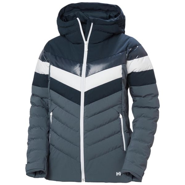 Damska kurtka puchowa Helly Hansen Imperial Puffy. Niebieskie kurtki narciarskie Helly Hansen, bez wzorów, z puchu, bez kaptura, narciarskie. W wyprzedaży za 1,207.80 zł.