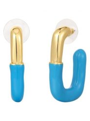 Yokoamii Pozłacane kolczyki-półkreole rozmiar: onesize. Niebieskie kolczyki Yokoamii, metalowe. Za 34.99 zł.