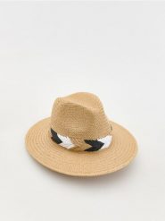 Kapelusz panama - kremowy. Białe kapelusze Reserved, bez wzorów. W wyprzedaży za 45.99 zł.