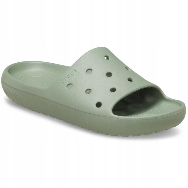 Klapki Dla Dorosłych Crocs Classic Slide V2. Brązowe klapki Crocs, bez wzorów, z materiału, bez obcasa. Za 111.99 zł.