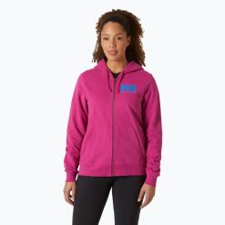 Bluza damska Helly Hansen HH Logo Full Zip Hoodie 2.0. Czerwone bluzy Helly Hansen, bez wzorów, bez kaptura. Za 339.99 zł.