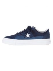 Converse Skórzane sneakersy "Converse x Alltimers One Star Pro" w kolorze granatowym rozmiar: 41. Niebieskie trampki Converse, bez wzorów, bez zapięcia. Za 166.88 zł.