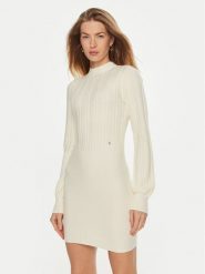 Guess Sukienka dzianinowa W4BK08 Z2V42 Écru Regular Fit. Sukienki Guess, m, z aplikacjami, z dzianiny, bez kołnierzyka, bez ramiączek. Za 259.99 zł.