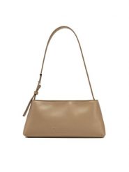 Calvin Klein Torebka Embossed Logo Shoulder Bag K60K612550 Beżowy. Brązowe torebki klasyczne Calvin Klein, bez wzorów, ze skóry, bez dodatków. Za 269.99 zł.