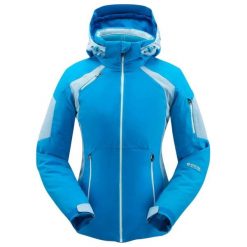Kurtka narciarska damska Spyder Schatzi Gtx Infinium. Niebieskie kurtki narciarskie Spyder, bez wzorów, z poliesteru, bez kaptura, narciarskie. Za 1,129.70 zł.