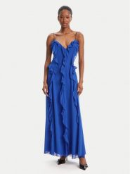 BARDOT Sukienka wieczorowa Veris Ruffle 60007DB Niebieski Regular Fit. Niebieskie sukienki Bardot, bez wzorów, z syntetyku, wizytowe, bez kołnierzyka, bez ramiączek. Za 599.99 zł.