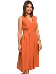 Stylove Sukienka w kolorze pomarańczowym rozmiar: L. Pomarańczowe sukienki Stylove, l, bez wzorów, bez kołnierzyka, bez ramiączek, midi. Za 140.53 zł.