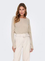 ONLY Sweter w kolorze beżowym rozmiar: XL. Brązowe swetry Only, xl, bez wzorów, bez ramiączek. Za 61.95 zł.