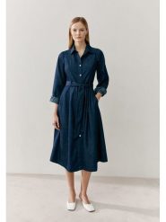 More & More Sukienka dżinsowa w kolorze granatowym rozmiar: 40. Niebieskie sukienki More & More, bez wzorów, z bawełny, bez kołnierzyka, bez ramiączek, midi. Za 293.59 zł.