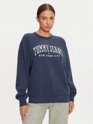 Tommy Jeans Bluza Varsity DW0DW19824 Granatowy Regular Fit. Niebieskie bluzy Tommy Jeans, m, bez wzorów, z bawełny, bez kaptura. Za 249.99 zł.