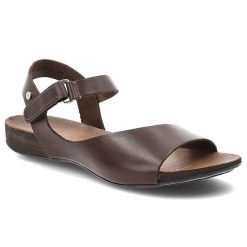 Sandały damskie Armodo, cholewka ze skóry naturalnej płaska stabilna podeszwa minimalistyczny fason, brązowe, 40252. Brązowe sandały Armodo, bez wzorów, ze skóry, bez obcasa, na płaskiej podeszwie, bez zapięcia. Za 299.00 zł.