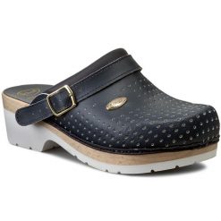 Klapki Scholl. Niebieskie klapki Scholl, bez wzorów, bez obcasa. Za 219.99 zł.