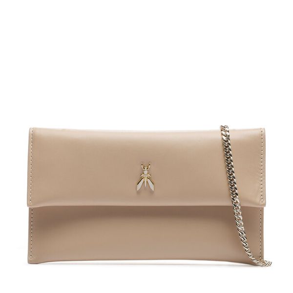 Torebka Patrizia Pepe. Brązowe kopertówki Patrizia Pepe, bez wzorów, bez dodatków. Za 769.99 zł.