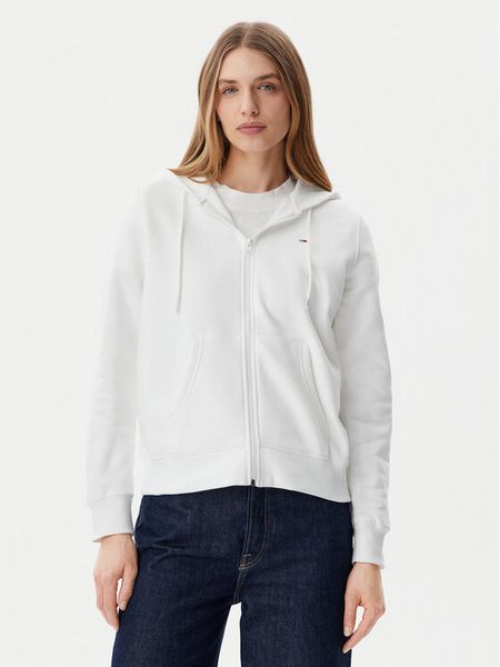 Tommy Jeans Bluza Flag DW0DW19729 Biały Regular Fit. Białe bluzy Tommy Jeans, xs, bez wzorów, z bawełny, bez kaptura. Za 331.99 zł.