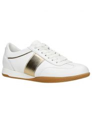Wojas Skórzane sneakersy w kolorze biało-jasnobrązowym rozmiar: 42. Białe trampki Wojas, bez wzorów, ze skóry, bez zapięcia. Za 298.67 zł.