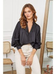 Joséfine Bluzka "Patrick" w kolorze czarnym rozmiar: S. Czarne bluzki Joséfine, s, bez wzorów, bez kołnierzyka, bez ramiączek. Za 96.14 zł.