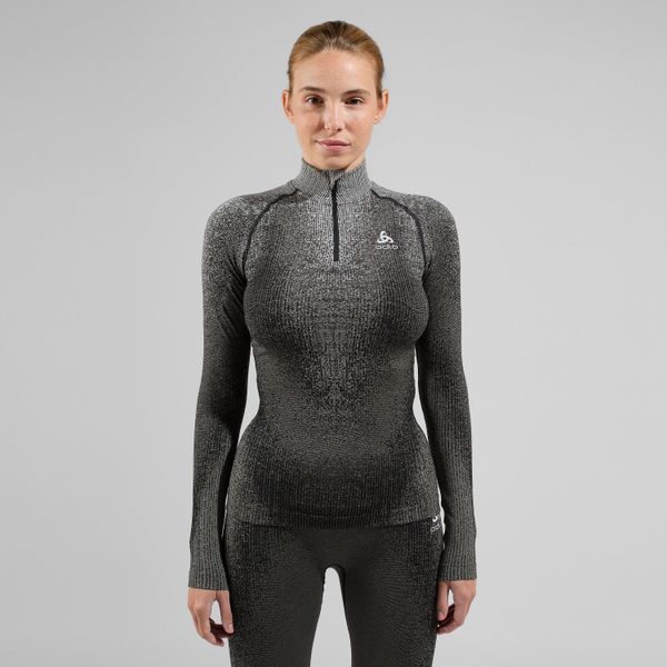 Bluza termoaktywna damska Odlo Blackcomb Eco BL Top Turtle Neck LS Half Zip. Szare bielizna sportowa Odlo, l, bez wzorów, z materiału, bez kaptura. Za 369.99 zł.