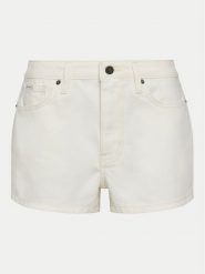 Guess Jeans Szorty jeansowe W5GD0Y D5M62 Biały Regular Fit. Białe szorty Guess Jeans, z aplikacjami, z bawełny. Za 209.99 zł.