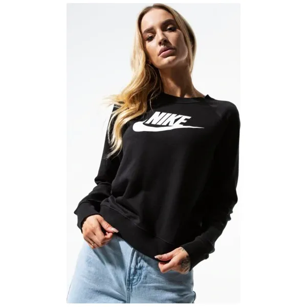 Nike Bluza W Nsw Essntl Crew Flc Hbr , czarny, rozmiar XS. Czarne bluzy Nike, s, bez wzorów, z bawełny, bez kaptura. Za 179.99 zł.