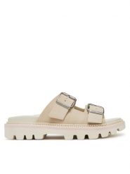 Tommy Jeans Klapki Double Strap Sandal Suede EN0EN02797 Écru. Klapki Tommy Jeans, bez wzorów, z jeansu, bez obcasa. Za 279.99 zł.