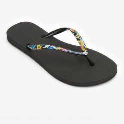 Japonki damskie Olaian 500 Little Azae. Czarne klapki OLAIAN, bez wzorów, bez obcasa. Za 54.99 zł.