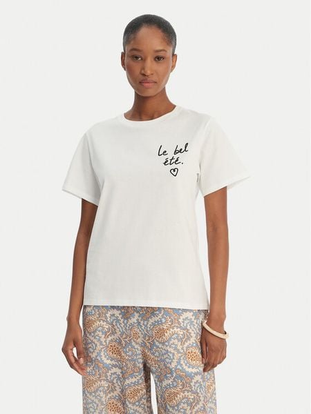 Weekend Max Mara T-Shirt Bora 2615971042 Biały Regular Fit. Białe t-shirty Weekend Max Mara, xs, bez wzorów, z bawełny, bez kołnierzyka, bez ramiączek. Za 338.99 zł.