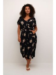 KAFFE curve Sukienka w kolorze czarnym rozmiar: 50. Czarne sukienki KAFFE curve, na co dzień, bez wzorów, z wiskozy, bez kołnierzyka, bez ramiączek, midi, proste. Za 104.99 zł.