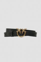 PINKO Czarny damski pasek Love Berry H2 Belt, Rozmiar XS. Czarne paski Pinko, bez wzorów. W wyprzedaży za 255.99 zł.