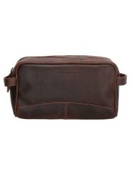 HIDE & STITCHES Skórzana kosmetyczka w kolorze brązowym - 25 x 15 x 8,5 cm rozmiar: onesize. Brązowe kufry i kosmetyczki HIDE & STITCHES, bez wzorów, z materiału, bez dodatków. Za 165.71 zł.