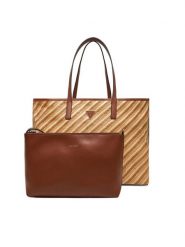 Guess Torebka HWWS93 18290 Brązowy. Brązowe shopper Guess, z aplikacjami, z materiału, bez dodatków. Za 399.99 zł.