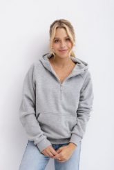 BLUZA VIVIEN SZARY MELANŻ M - Flawless. Szare bluzy sportowe Flawless, na zimę, m, bez wzorów, z bawełny, bez kaptura. Za 340.00 zł.
