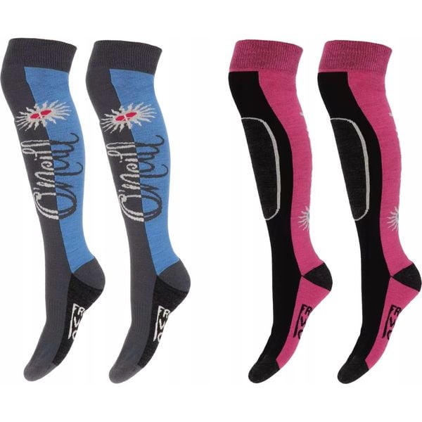 Skarpety narciarskie O'neill 201061006 2-pak. Czerwone skarpety O'Neill, bez wzorów, z wełny. W wyprzedaży za 89.90 zł.