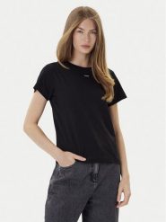 PINKO T-Shirt Basico 100373 A2RE Czarny Regular Fit. Czarne t-shirty Pinko, xl, bez wzorów, z bawełny, bez kołnierzyka, bez ramiączek. Za 269.99 zł.