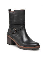 Pikolinos Botki W7H-8507 Czarny. Czarne botki Pikolinos, bez wzorów, ze skóry, bez obcasa, na słupku, bez zapięcia. Za 699.99 zł.
