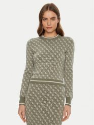 Guess Sweter W4BR21 Z37K0 Zielony Regular Fit. Zielone swetry Guess, s, z aplikacjami, z syntetyku, bez ramiączek. Za 259.99 zł.