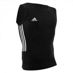 Francuski podkoszulek bokserski adidas. Czarne koszulki sportowe Adidas, bez wzorów, bez ramiączek. Za 163.00 zł.