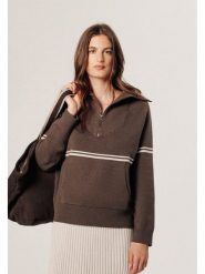 Rodier Sweter w kolorze jasnobrązowym rozmiar: S. Brązowe swetry Rodier, s, bez wzorów, z wełny, bez ramiączek. Za 326.99 zł.