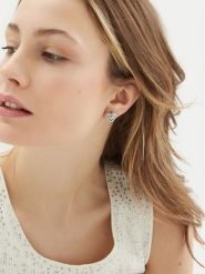 Guess Kolczyki JUBE05 020JW Srebrny. Szare kolczyki Guess, metalowe. Za 119.99 zł.