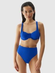 4F Góra od bikini damska - kobaltowa XS. Niebieskie szorty 4f, bez wzorów, z dzianiny, wakacyjne. W wyprzedaży za 39.99 zł.