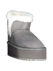 Geographical Norway Botki "Oslo" w kolorze szarym rozmiar: 36. Szare botki Geographical Norway, bez wzorów, z materiału, bez obcasa, na platformie, bez zapięcia. Za 86.99 zł.