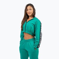 Bluza NEBBIA Crop Hoodie Iconic. Zielone bluzy Nebbia, bez wzorów, bez kaptura. Za 269.99 zł.