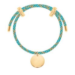 Bransoletka Liana wielokolorowa niebieska z pozłacanym medalikiem. Niebieskie bransoletki Lilou, pozłacane. Za 278.00 zł.