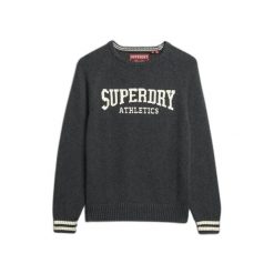 Sweter damski Superdry Slouchy Intarsia. Szare swetry Superdry, na zimę, bez wzorów, bez ramiączek. Za 333.95 zł.