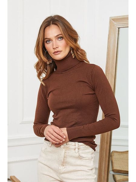 Joséfine Golf "Buviol" w kolorze brązowym rozmiar: M. Brązowe golfy Joséfine, m, bez wzorów, bez ramiączek. Za 144.24 zł.