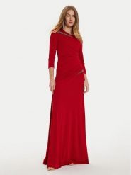Rinascimento Sukienka wieczorowa CFC0121168003 Czerwony Slim Fit. Czerwone sukienki Rinascimento, s, bez wzorów, z syntetyku, wizytowe, bez kołnierzyka, bez ramiączek. Za 369.99 zł.