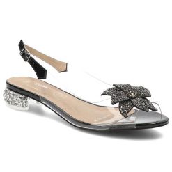 Czarne Sandały S.Barski Eleganckie Obuwie Damskie. Czarne sandały S.BARSKI, z aplikacjami, eleganckie, bez obcasa, na obcasie, bez zapięcia. Za 179.99 zł.