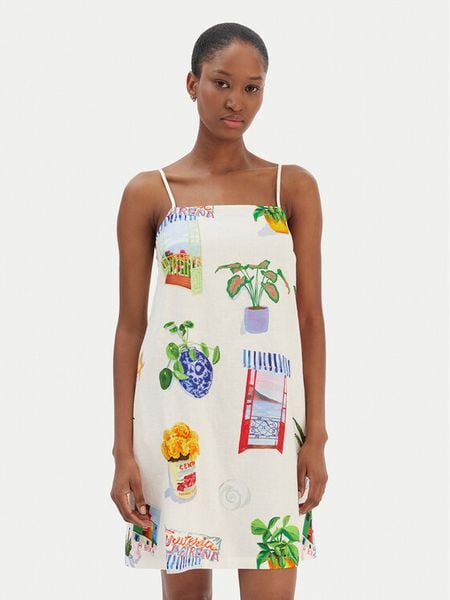 Seafolly Sukienka letnia La Boca 55652-DR Écru Regular Fit. Sukienki Seafolly, na lato, s, bez wzorów, z bawełny, bez kołnierzyka, bez ramiączek. Za 509.99 zł.