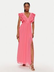 Rinascimento Sukienka koktajlowa CFC0119287003 Różowy Regular Fit. Czerwone sukienki Rinascimento, s, bez wzorów, z syntetyku, wizytowe, bez kołnierzyka, bez ramiączek. Za 469.99 zł.
