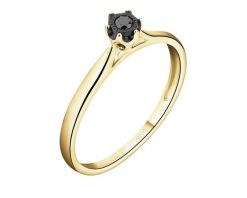Pierścionek z żółtego złota z czarnym brylantem - 0,05 ct - próba 375. Czarne pierścionki Apart, z brylantem, złote. Za 2,229.00 zł.